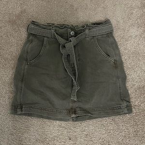 Olive green jean skirt